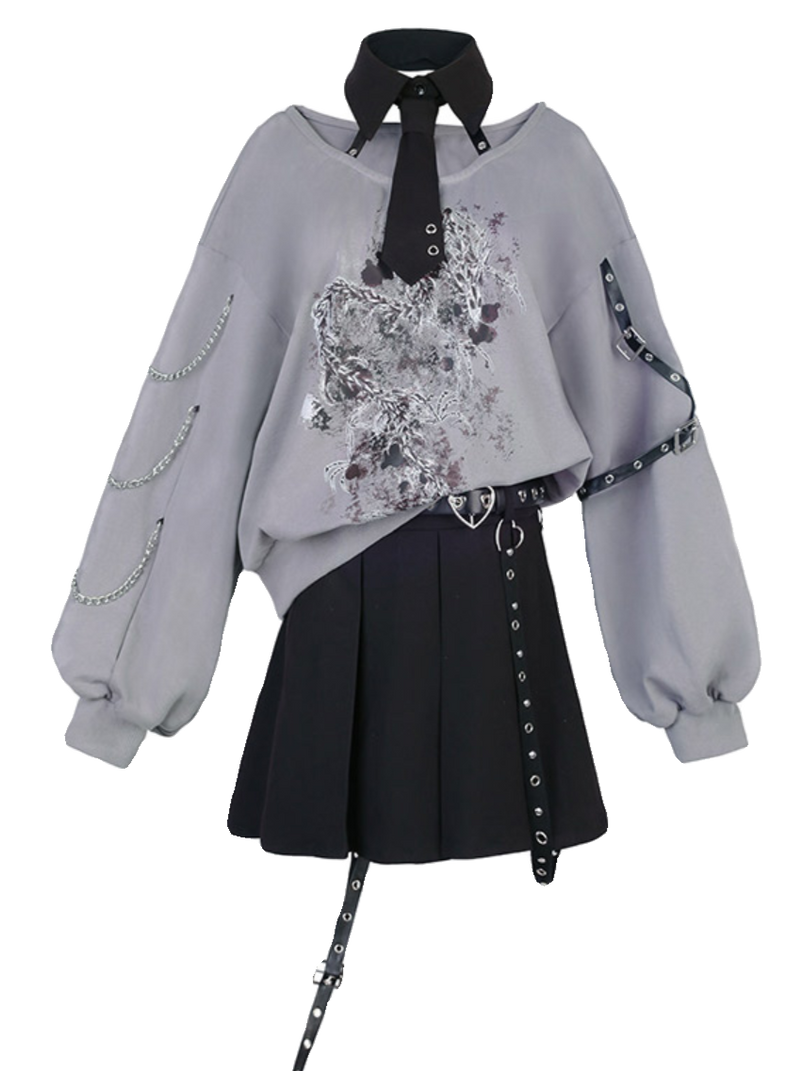 Sleepless Dragon Top + Pleated Skirt