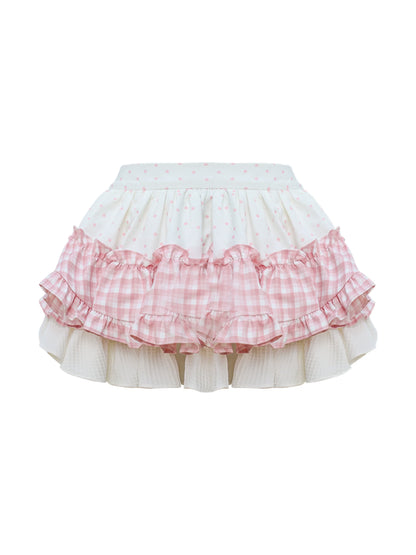 Doll Style Top + Check Dot Sweet Skirt + Apron + Sleeves + Turban