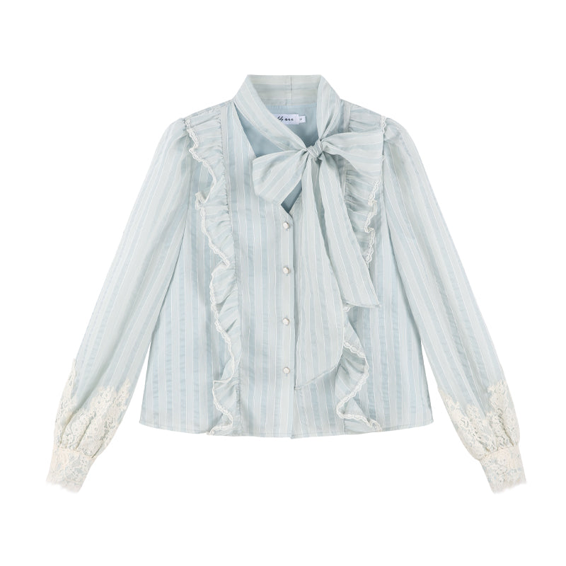 Blue Stripe Neck Lace Set