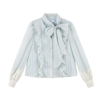 Blue Stripe Neck Lace Set