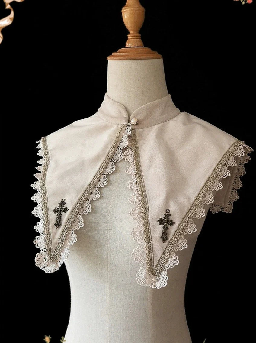 Cross Lolita Dress + Short Jacket + Headband + Veil + Collar