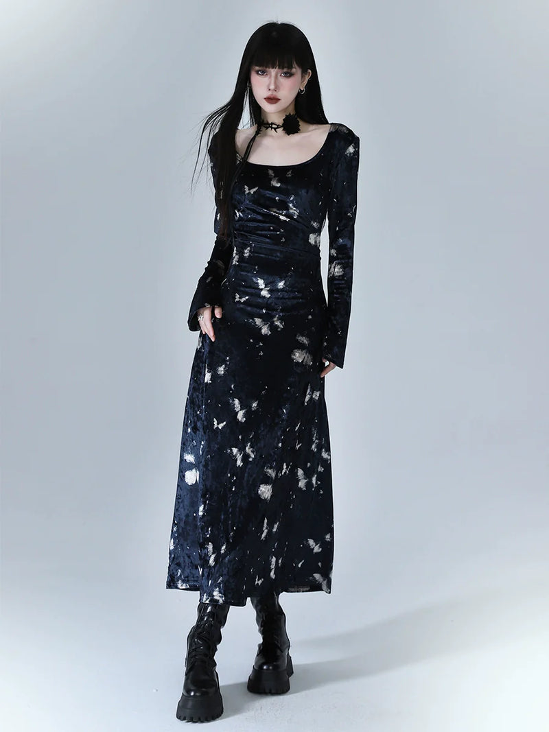 Square Velvet Dark Mode Dress