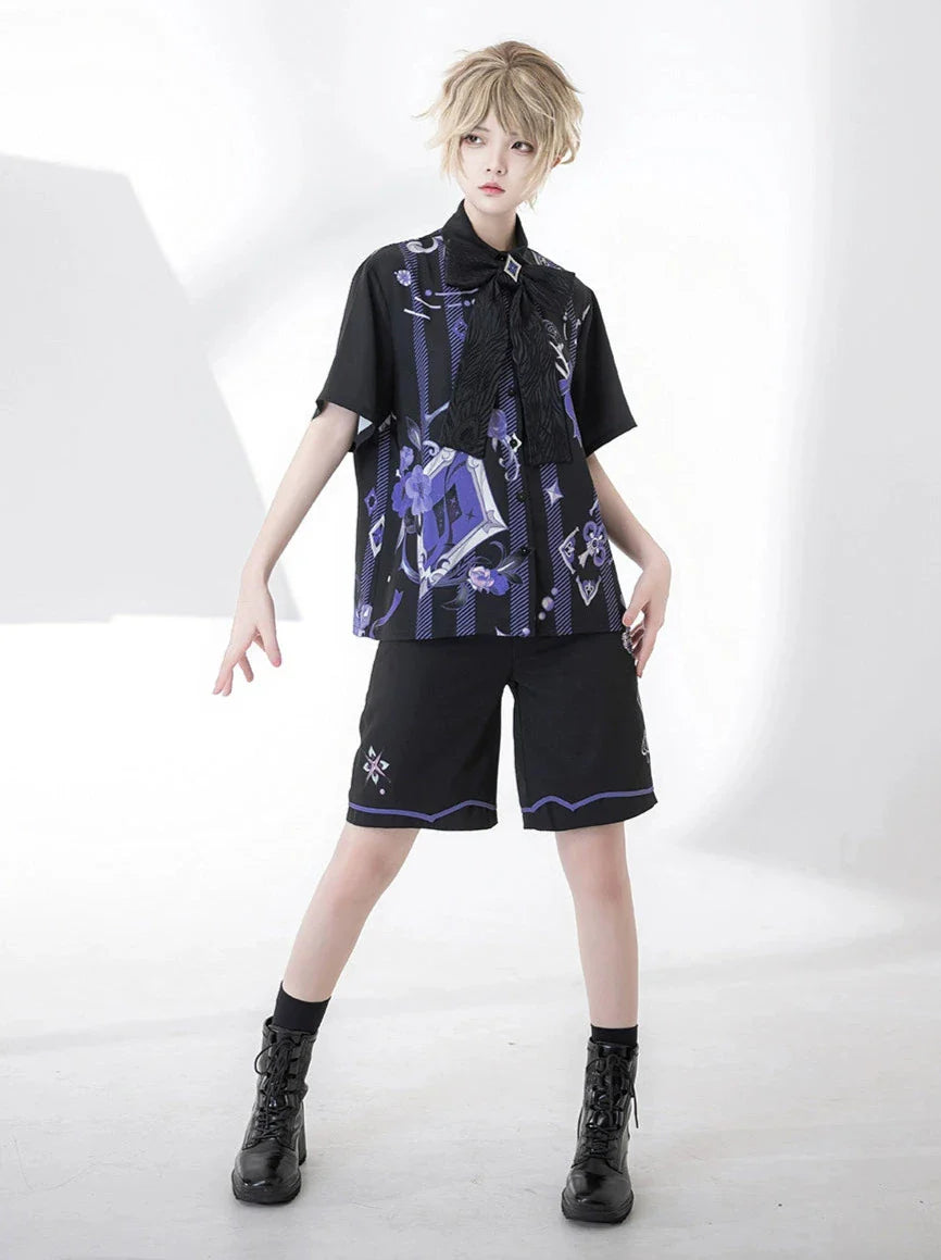 Handsome Prince Print Loose Shirt + Shorts [pre-order]