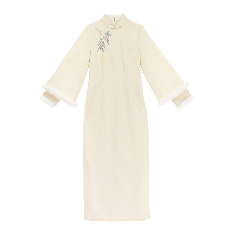 Two Tone Wide Sleeve Chinese-style Dress