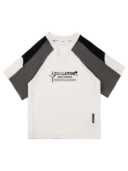Circulating Star Black Gray Raglan Sporty T-shirt + Pants