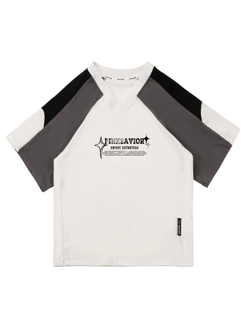 Circulating Star Black Gray Raglan Sporty T-shirt + Pants
