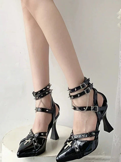 Gothic Punk Pointed Toe High Heels