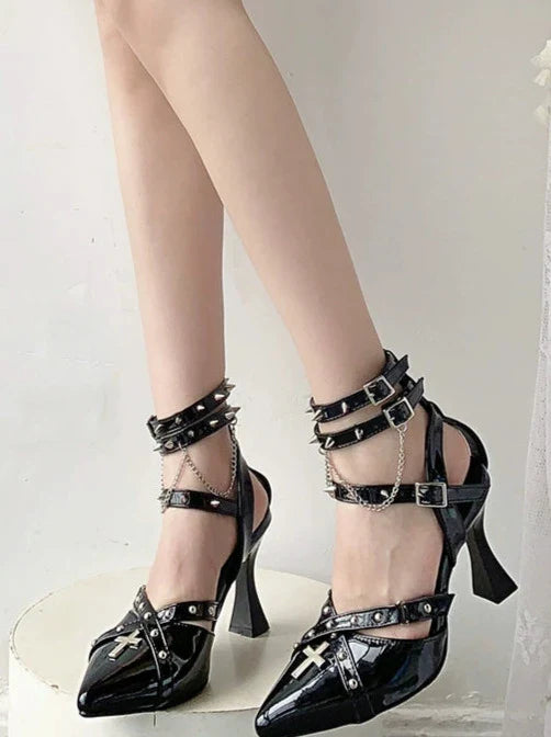 Gothic Punk Pointed Toe High Heels