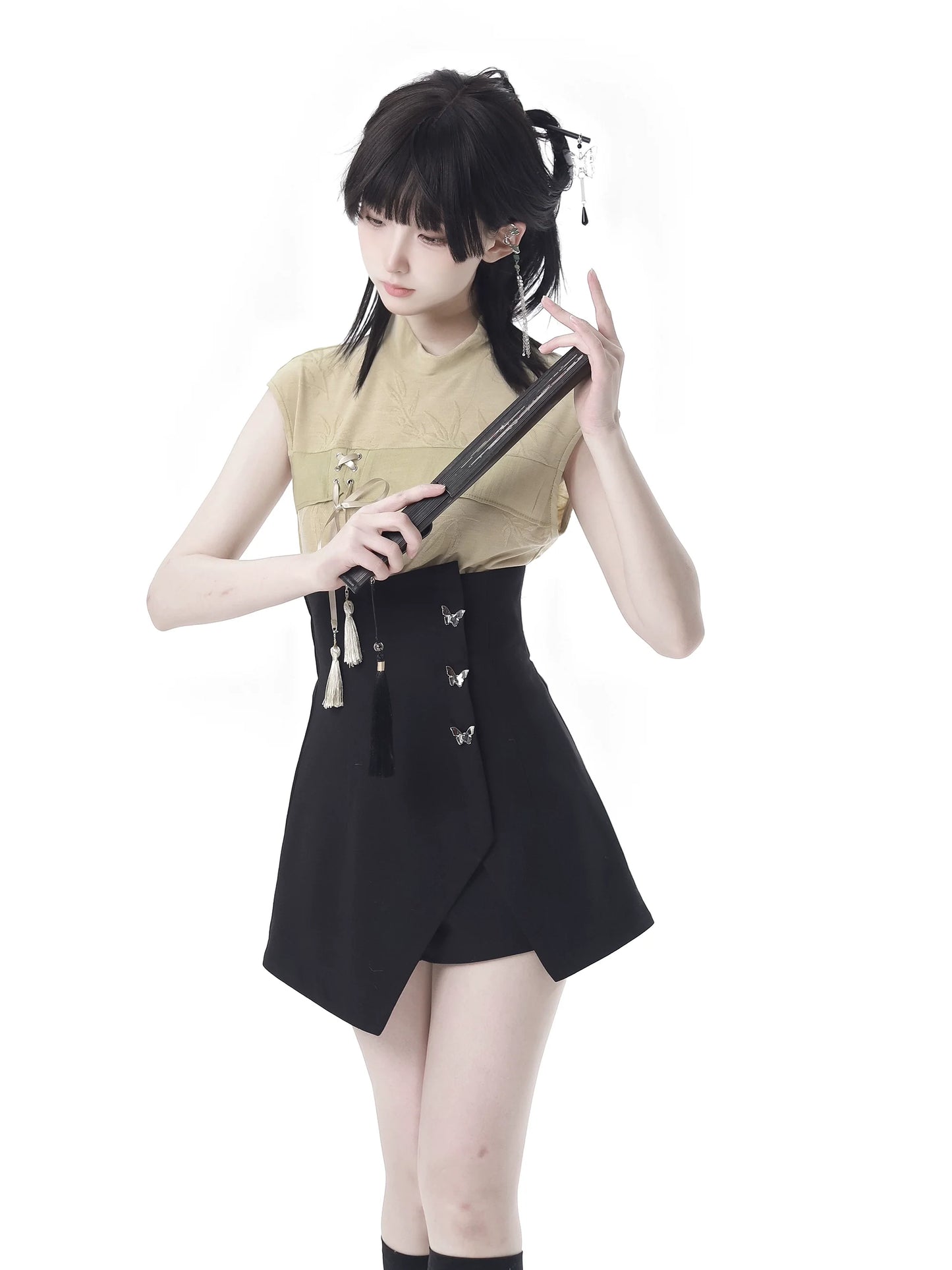 Moonlight Bamboo Leaf Dark Chinese-style Suit