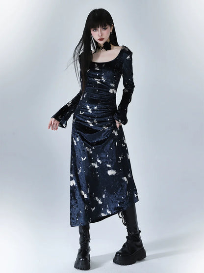 Square Velvet Dark Mode Dress