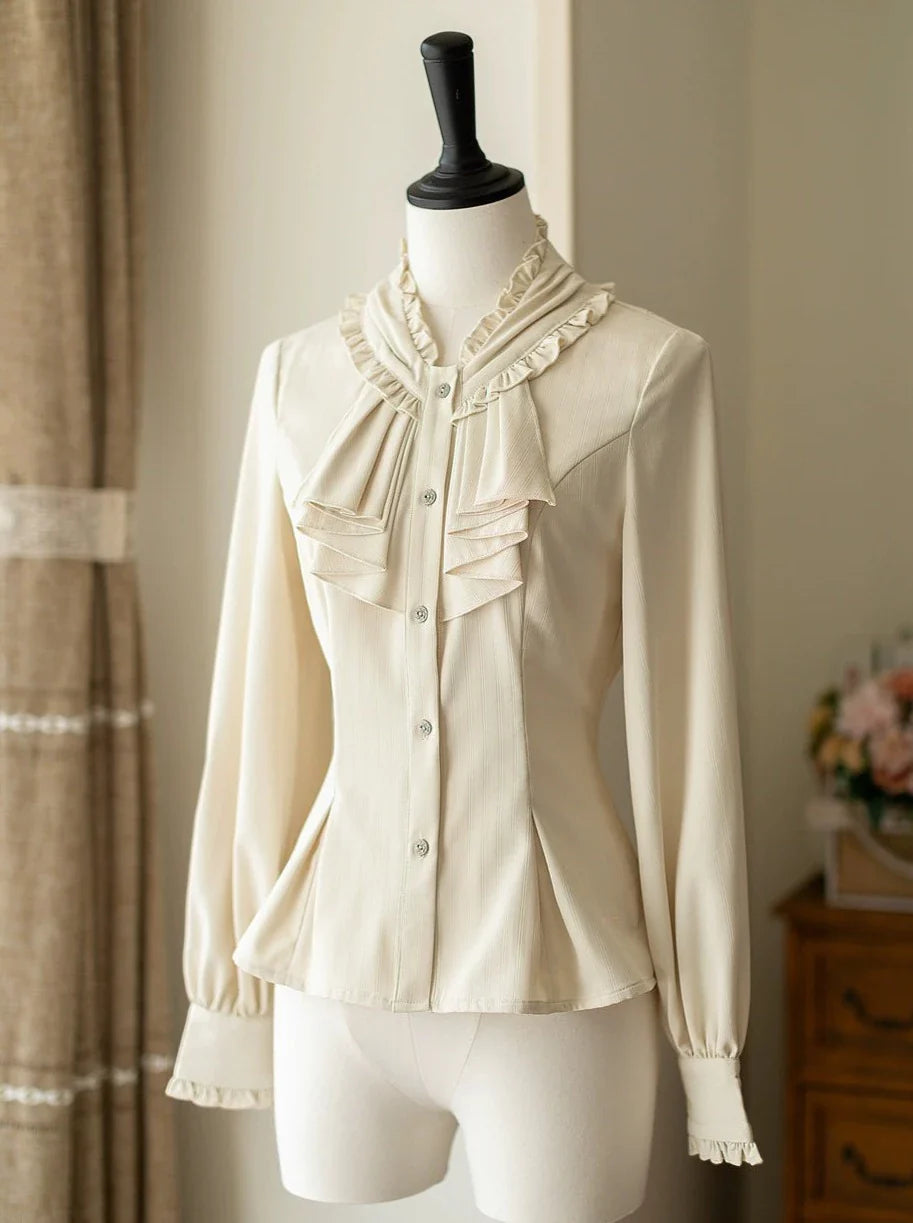 Retro Classical Lolita Skirt + Ruffled Shirt