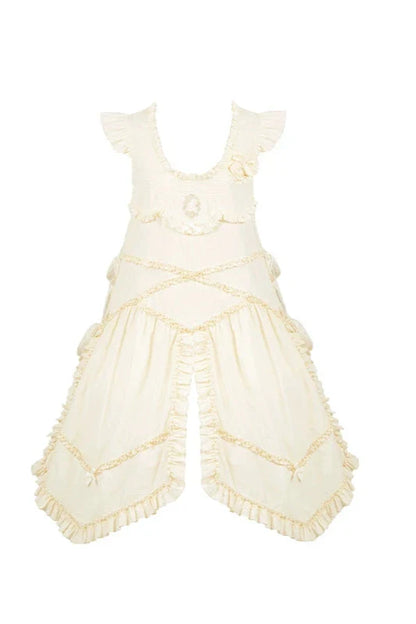 Doll Long Tiered Suspender Skirt + Shirt + Sleeves + Apron + Petticoat + Headband + Ribbon + Accessories