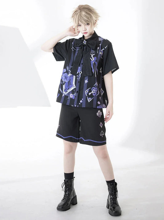 Handsome Prince Print Loose Shirt + Shorts [pre-order]