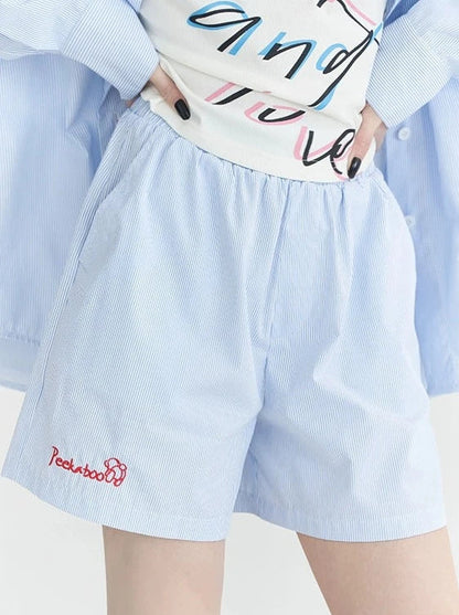 Slit Loose Accent Shirt + Shorts