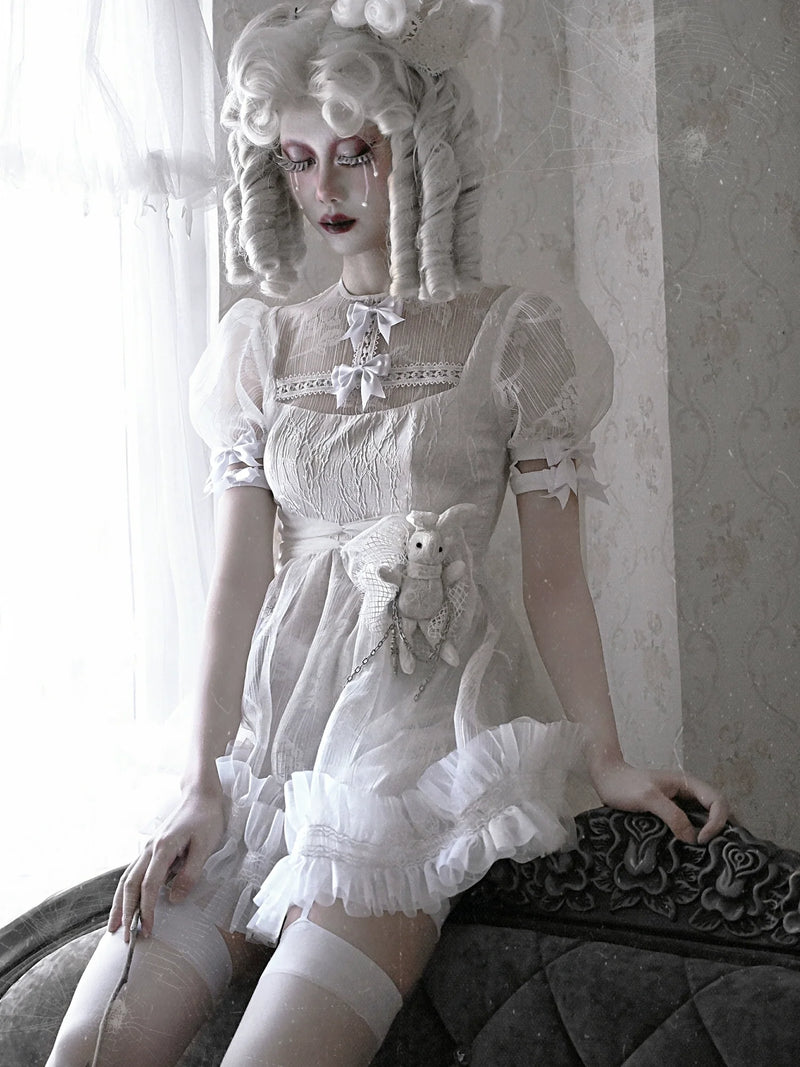 Pure White Lace Dress + Inner Pants