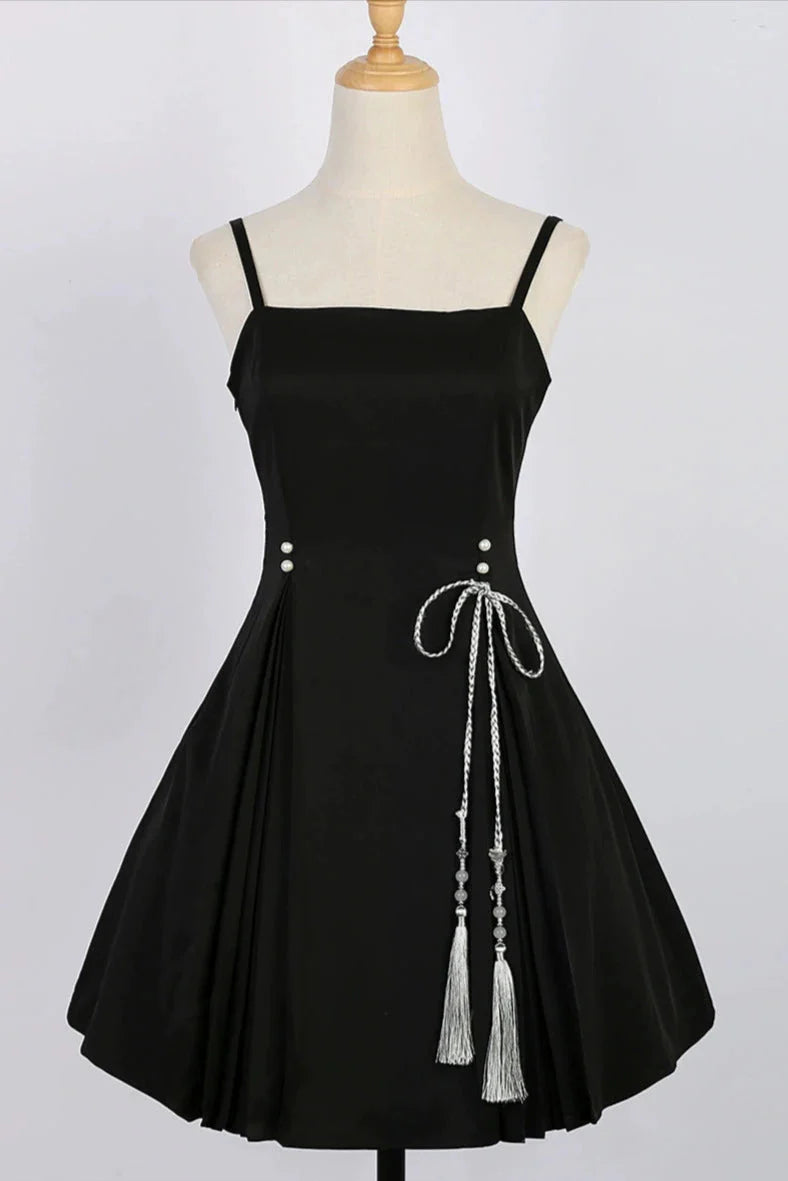 Chinese-style Embroidery Short Top + Suspender Skirt Suit