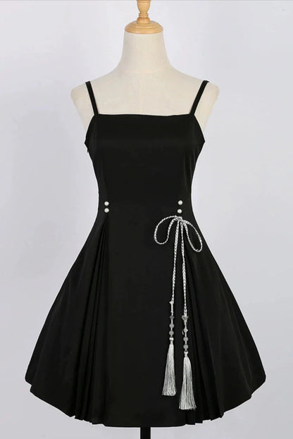 Chinese-style Embroidery Short Top + Suspender Skirt Suit