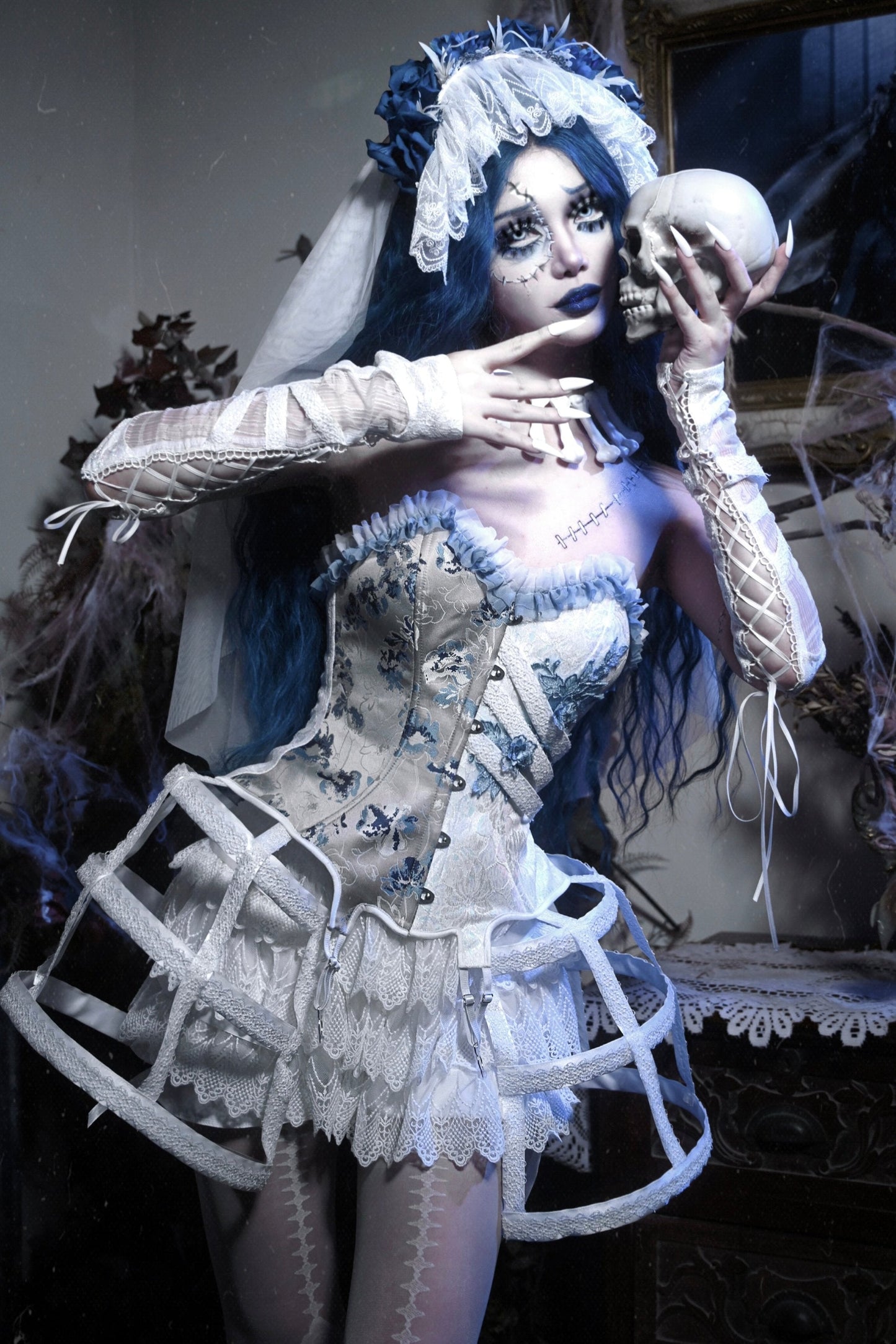 [pre-order] Zombie Bride Gothic Lace Corset Set