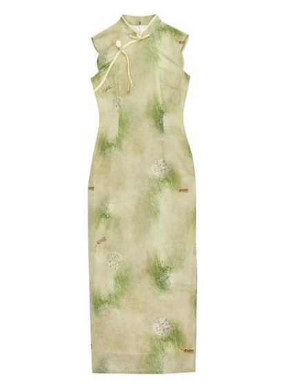Retro Print Sleeveless Dress
