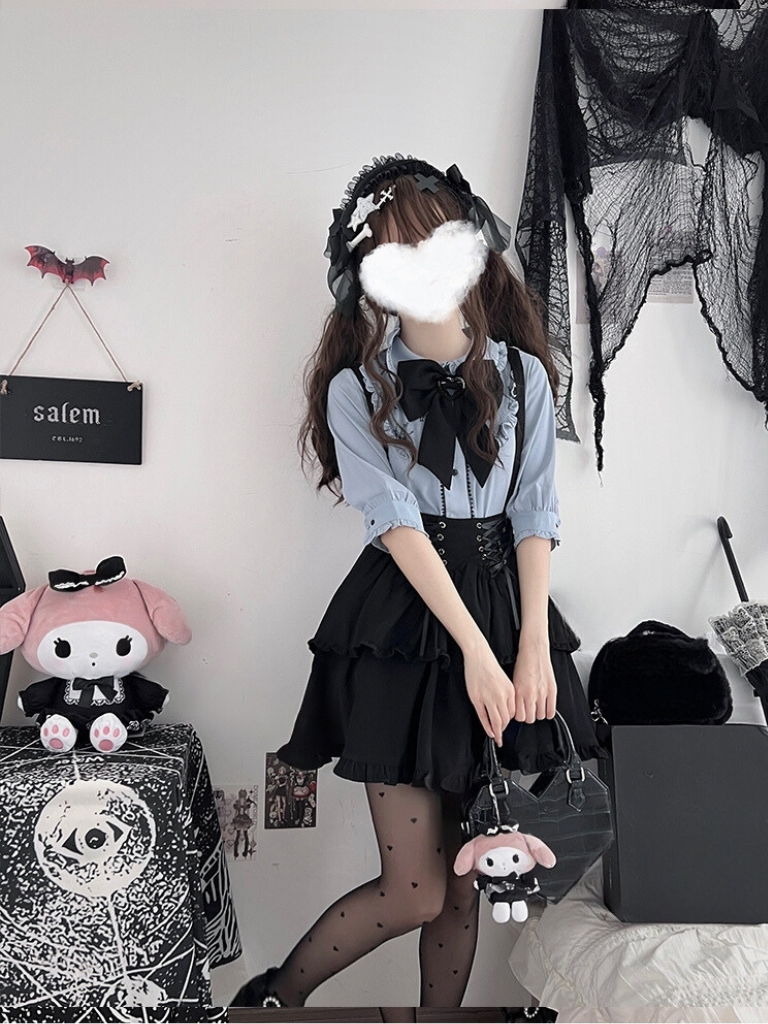 Jirai Blouse + Suspender Skirt Set