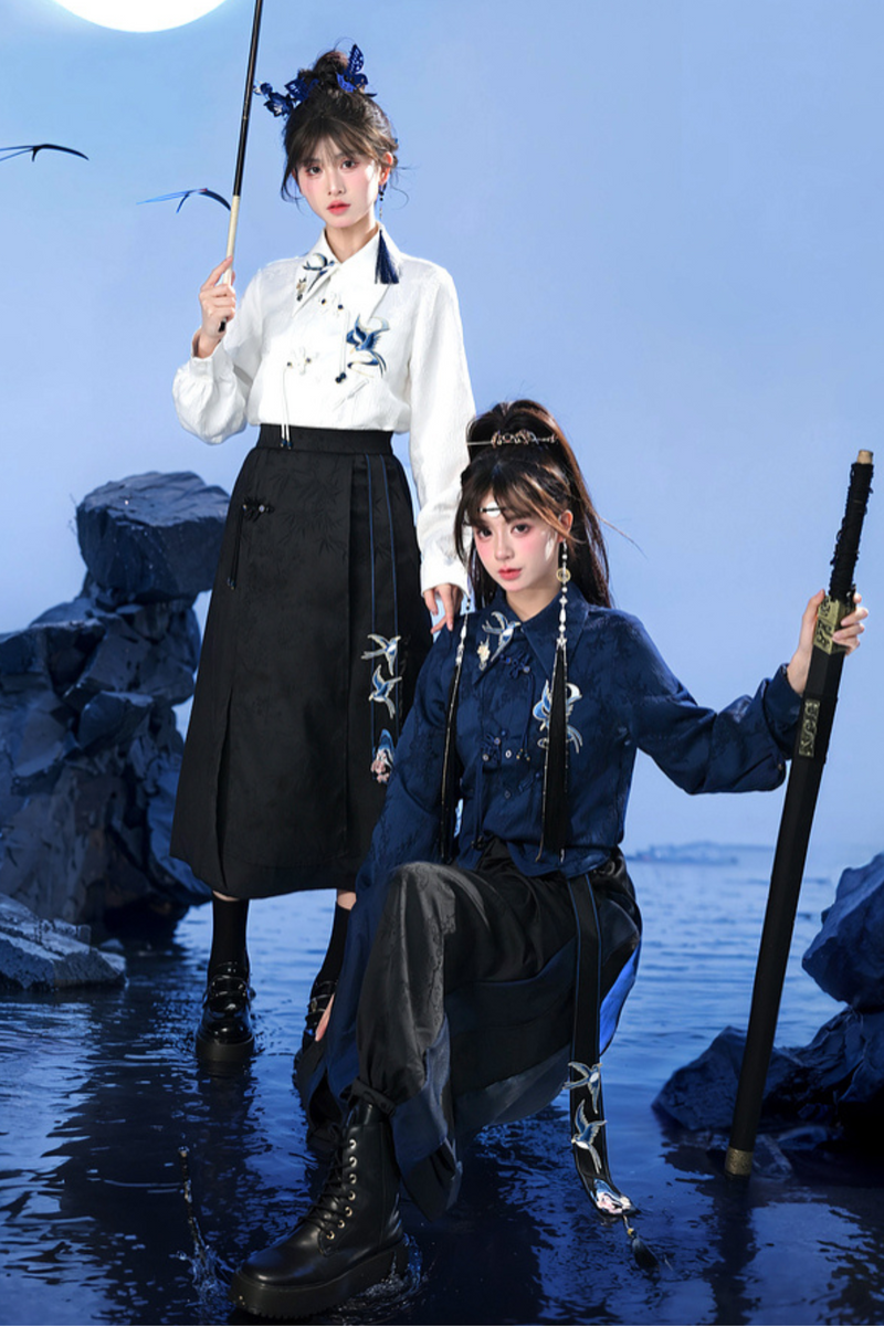Chinese-style Design Mode Jacket + Shirt + Pants + Camisole