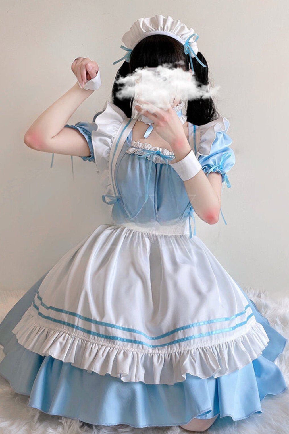 Powder Blue Alice Maid Dress Set