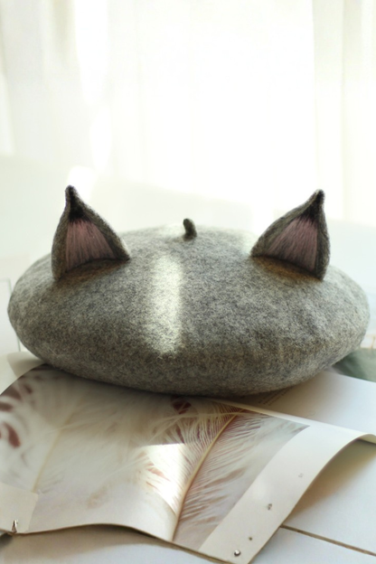 Wool Felt Fox Beret