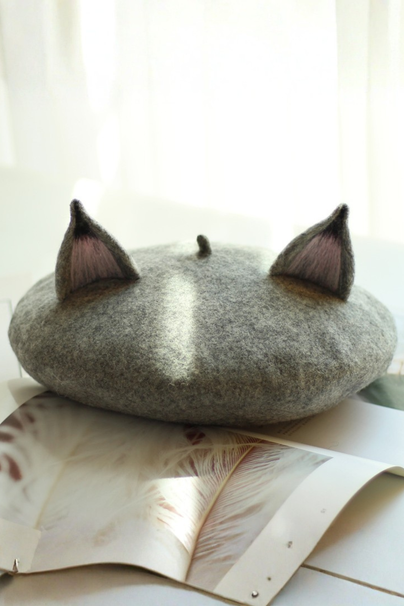 Wool Felt Fox Beret