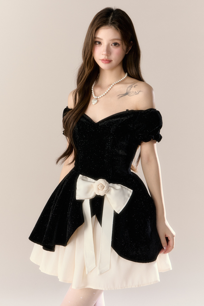 Velvet French Black Dress