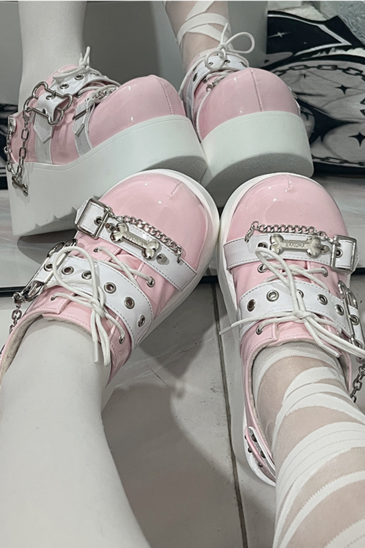 Lantern Angel Bone Platform Shoes