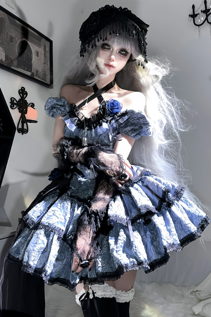 Dark Blue Gothic Lolita Dress