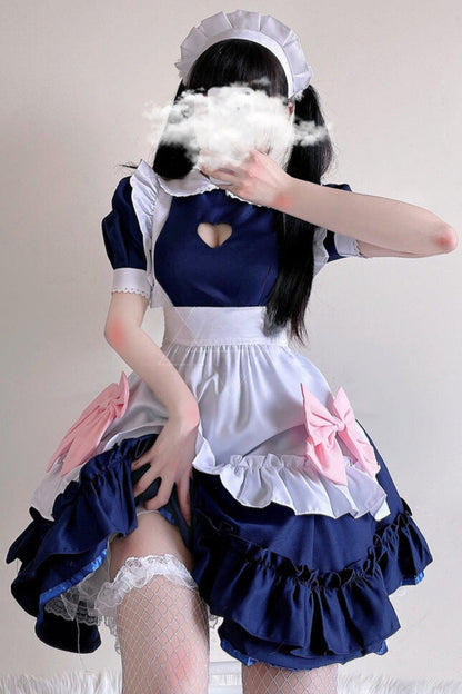 Pink Blue Loli Maid Cosplay Dress Set