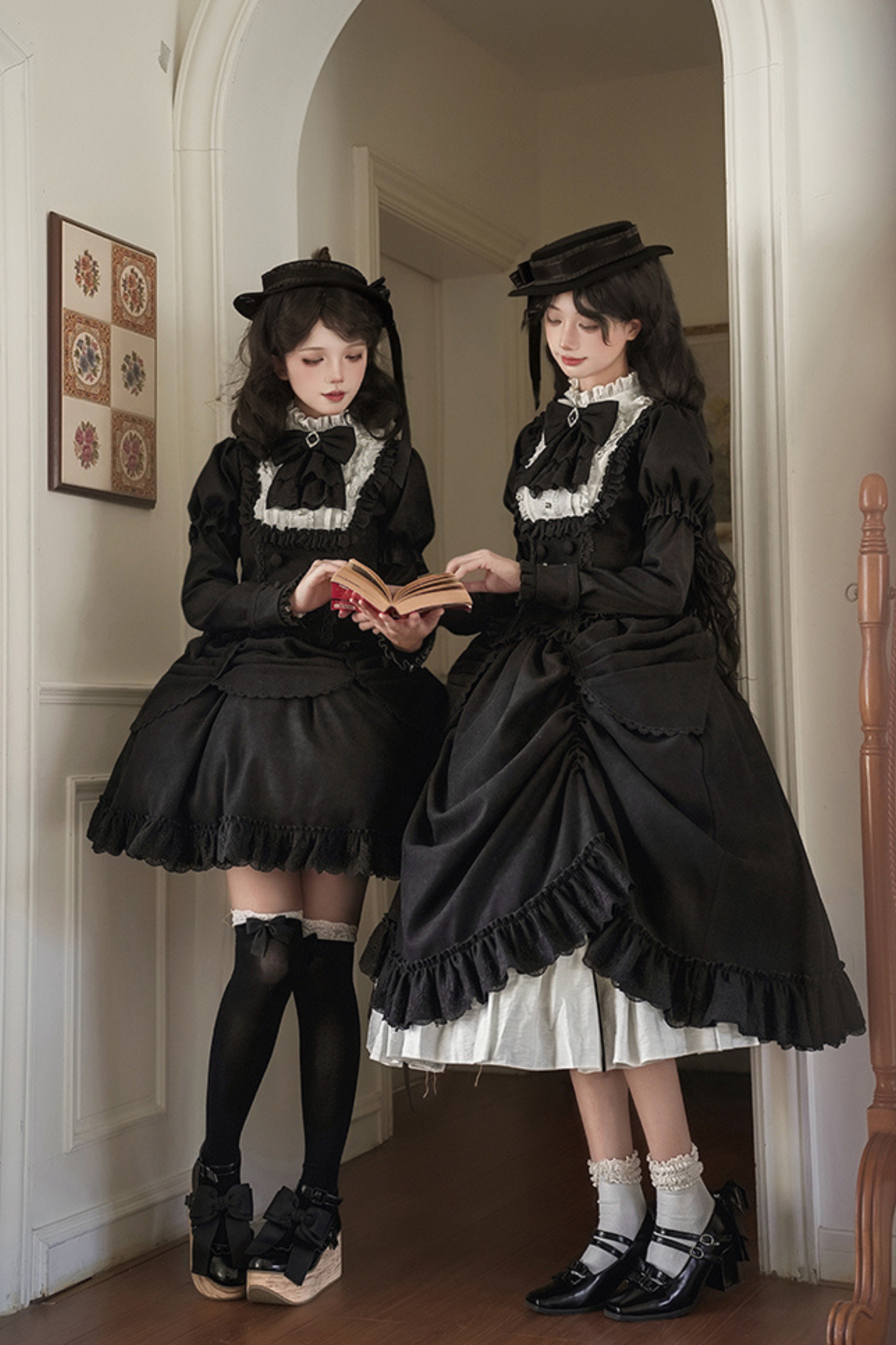 [pre-order] Classic Top + Curtain Skirt + Ribbon Collar + Hat