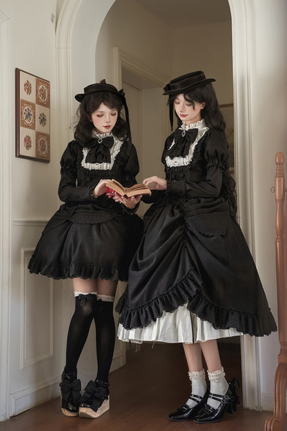 [pre-order] Classic Top + Curtain Skirt + Ribbon Collar + Hat