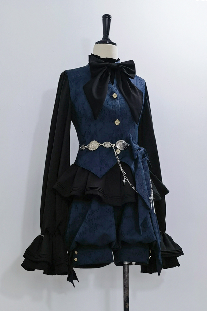 Sapphire Blue Bunny Ear Cape Jacket + Vest + Shorts