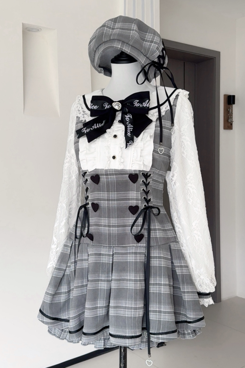 Detective Academy Plaid Dress + Pants + Cape