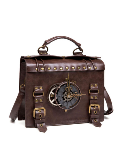 Steampunk Antique Clock Square Bag