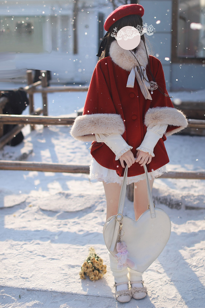 [pre-order] Sweet Cape Coat + Shirt + Wool Beret + Badge