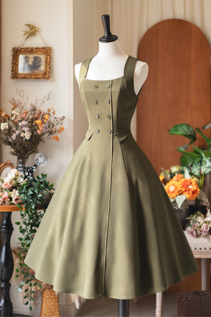 British Style Retro Sleeveless Dress