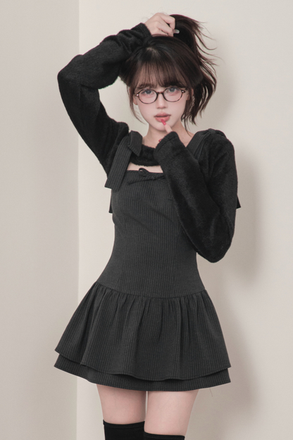 Ribbon Suspender Dress + Top