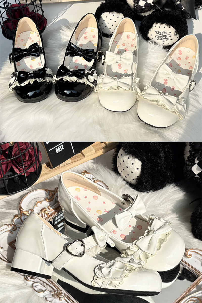 Ribbon Mousse Cake Round Toe Lolita Shoes