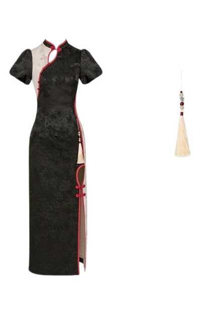 Retro Chinese-style Dress + Sleeves + Shawl + Accessories + Hairpin