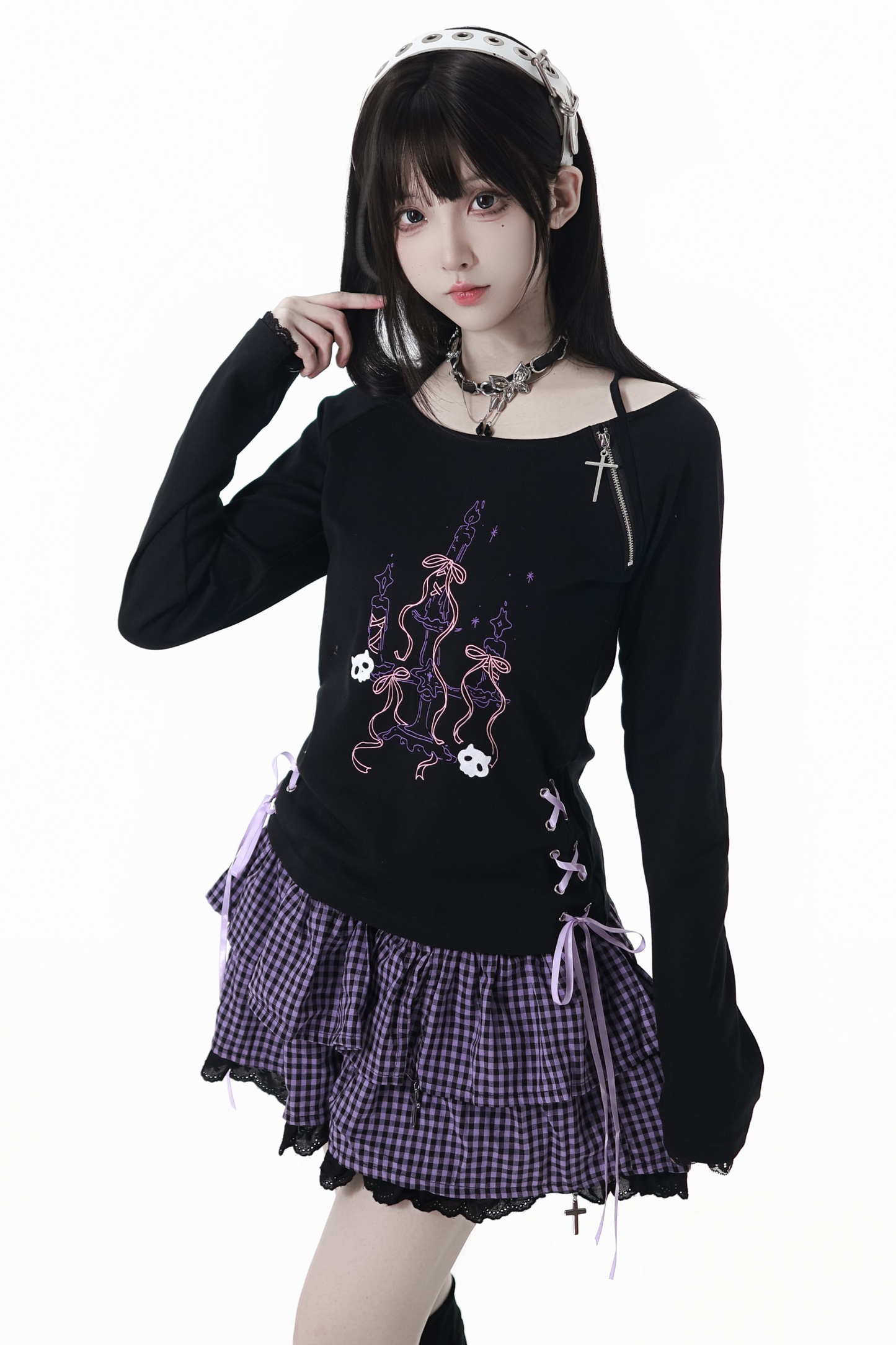 Academy Purple Hooded Sweatshirt + Tops + Skirt + Pants + Leg Cover