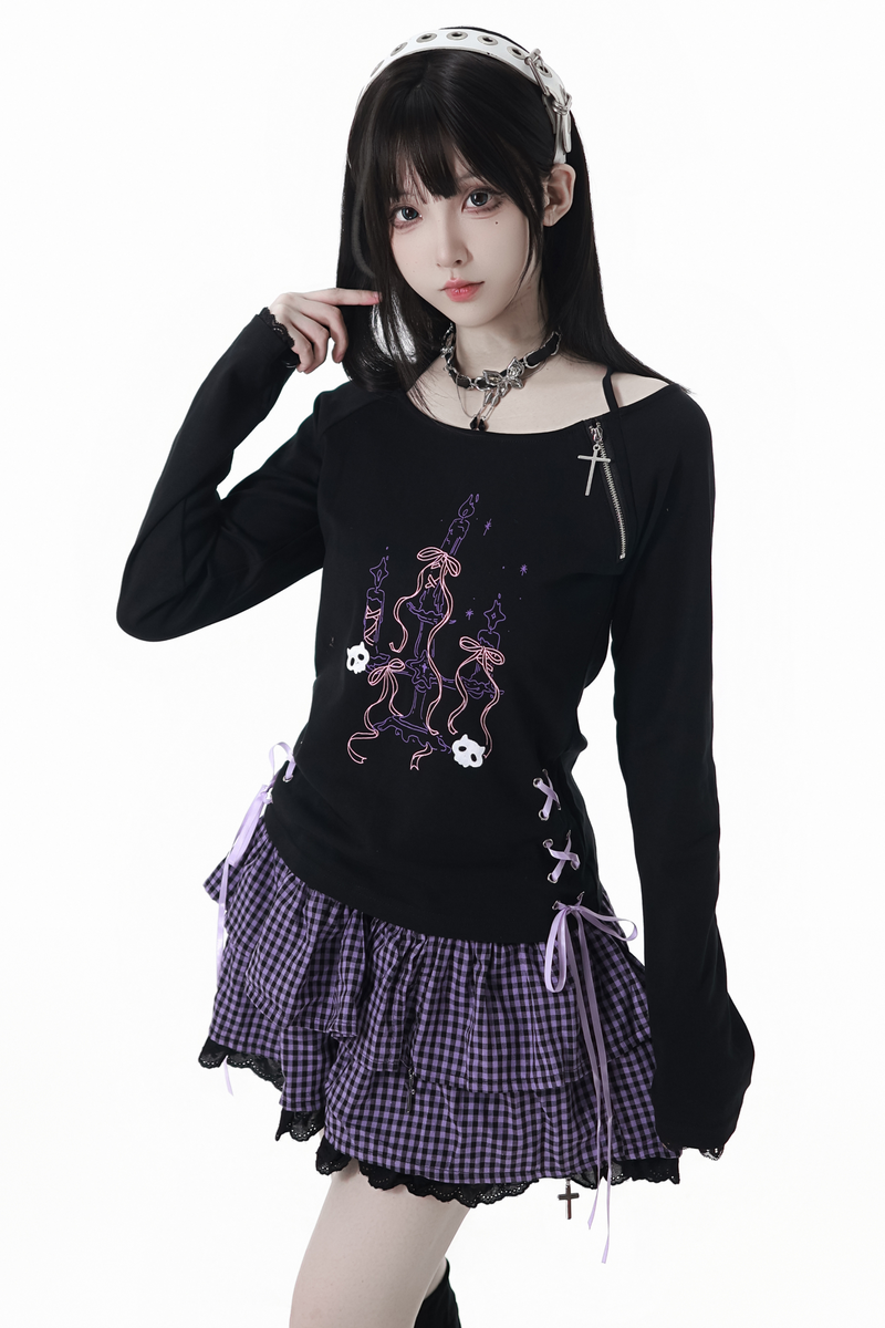 Academy Purple Hooded Sweatshirt + Tops + Skirt + Pants + Leg Cover