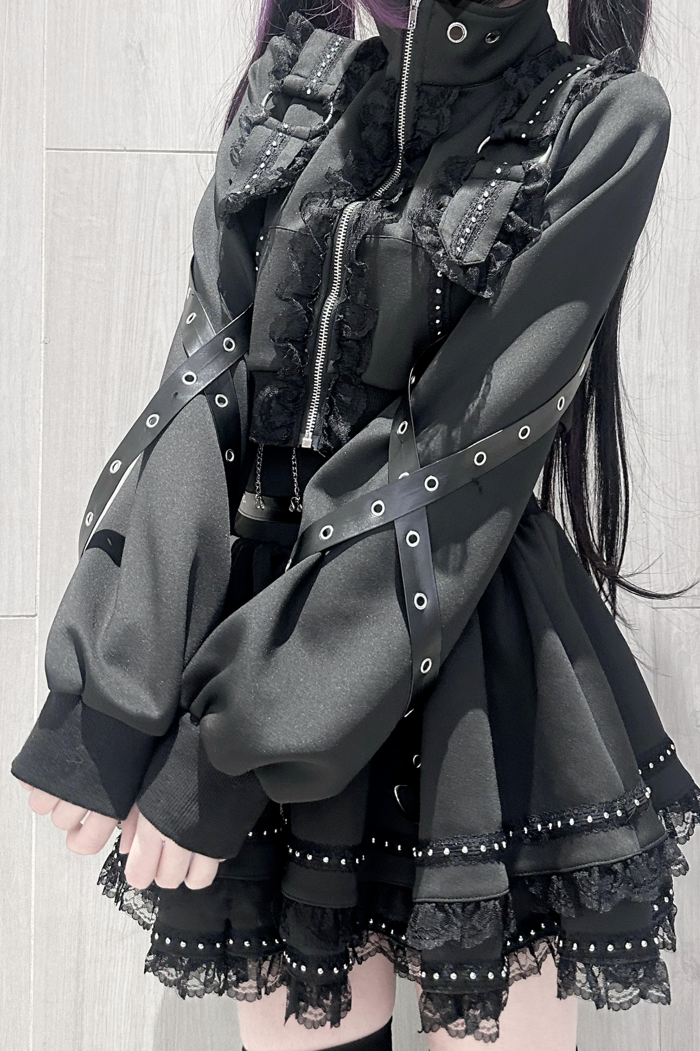 Dark Subculture Sporty Jacket + Skirt