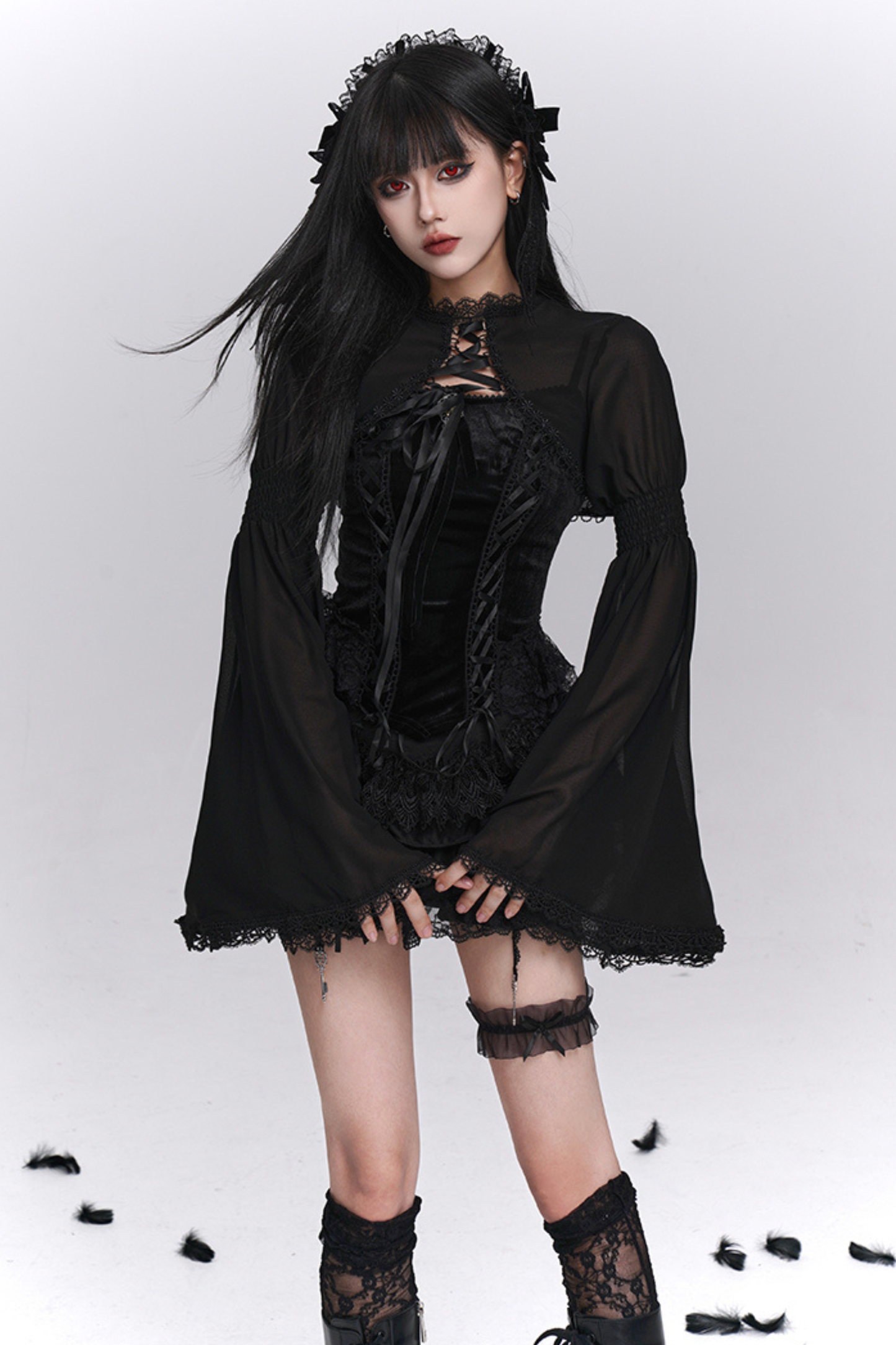 Ghost Girl Gothic Puffy Skirt + Camisole + Short Outer