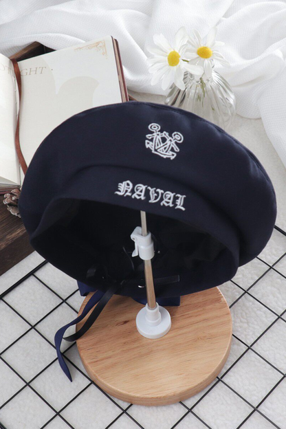 Sailor Shirt + Suspender Shorts + Tie + Beret