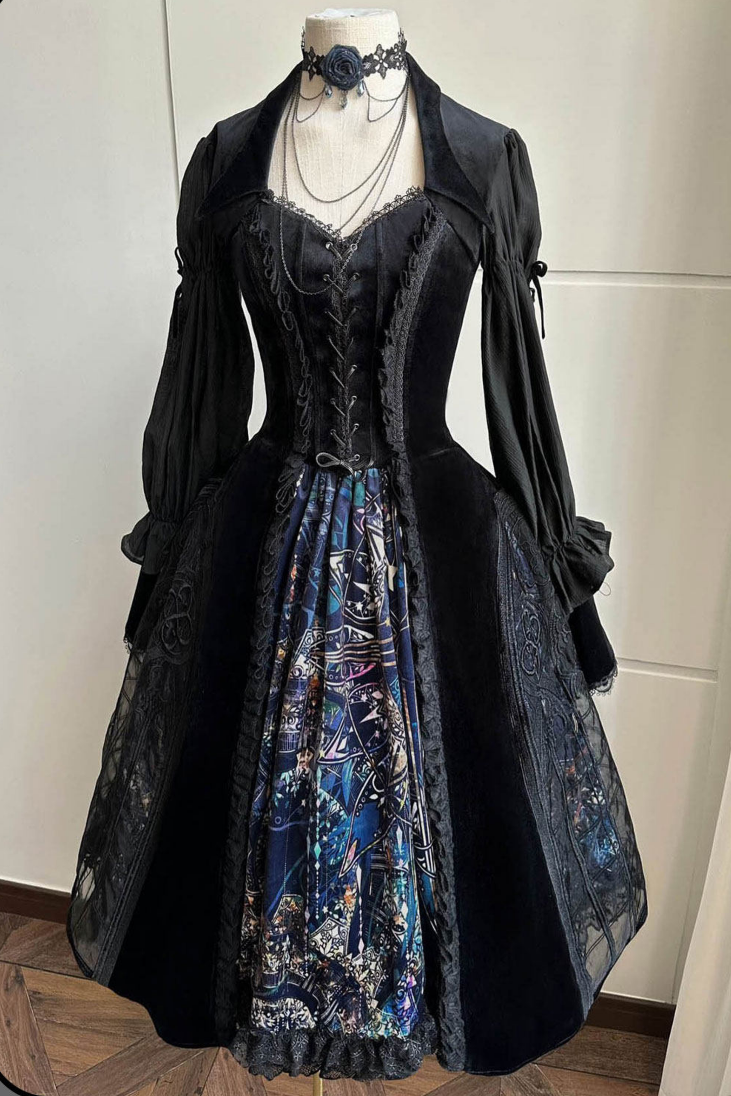 Gothic Lolita Jumper Skirt + Dark Top + Girdle