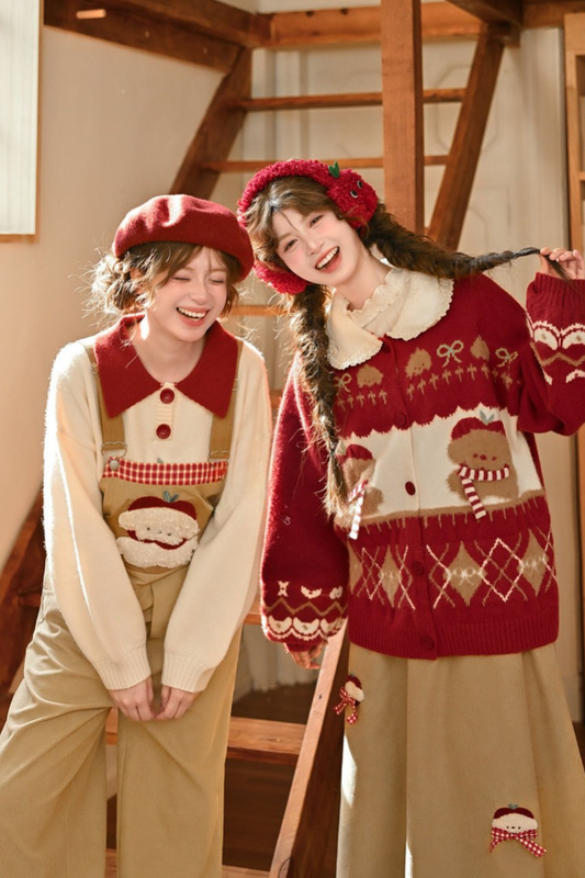 Animal Knit Polo Sweater + Cardigan