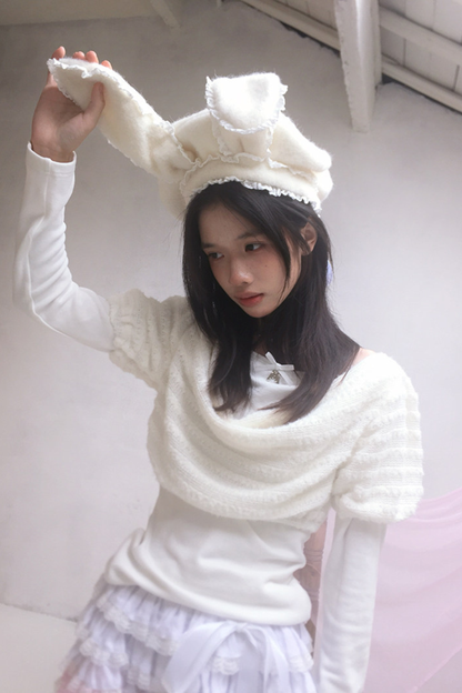 Lace Rabbit Ears Beret